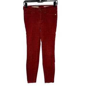Pilcro & the Letterpress Rust Red High Rise Skinny Cords Corduroy Pants Size 26